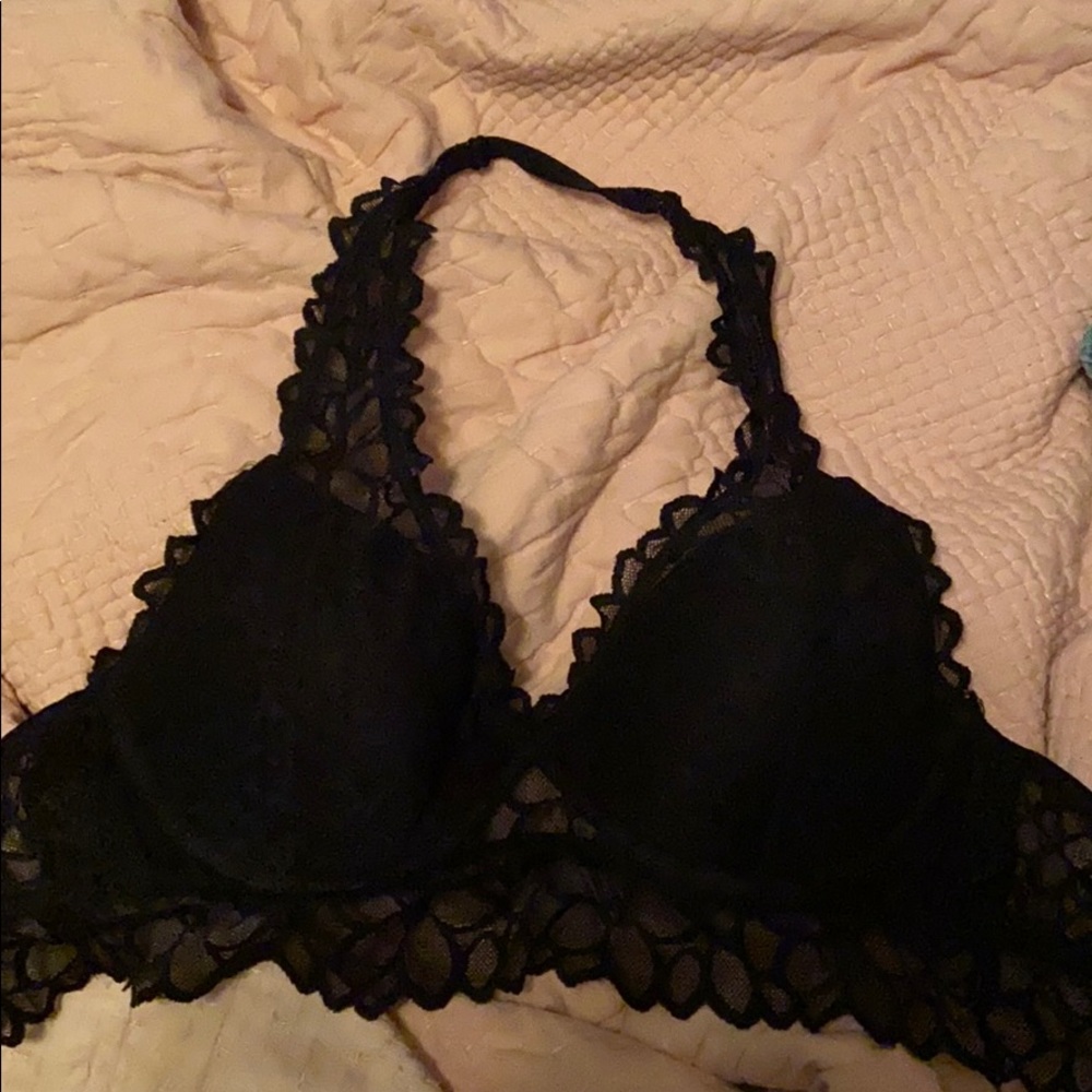 VS PINK black halter bralette